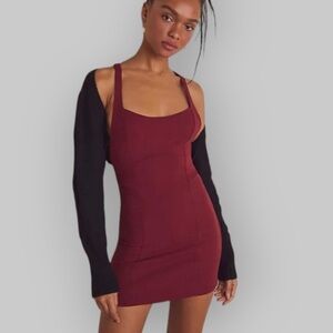 Free People Intimately Red Dress Just Peachy Solid Mini Slip